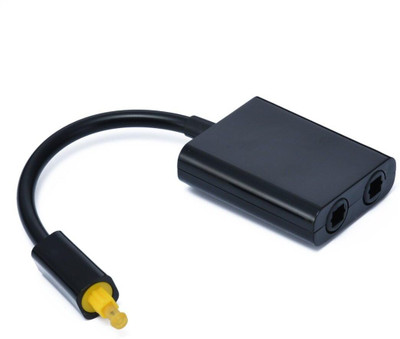 RyzCare 1 to 2 Audio Adapter Digital Optical Cable Splitter Optical Fiber Audio Adapter Gaming Adapter(Black, For PC)