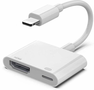 Tobo HDMI Adapter for iPhone to TV, 1080p HD Digital AV Adapter HD Video HDMI Sync Gaming Adapter(White TD&996LA, For Mac OS)