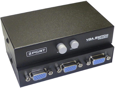 Sancy High Quality 2 Port VGA Video Splitter Gaming Adapter(Black, For PSP, PC)