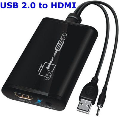 MITHEETECK USB 3.0 to HDMI Converter to HDMI Audio and Video Converter USB Hub Gaming Adapter(Black, For Mac OS, PC)