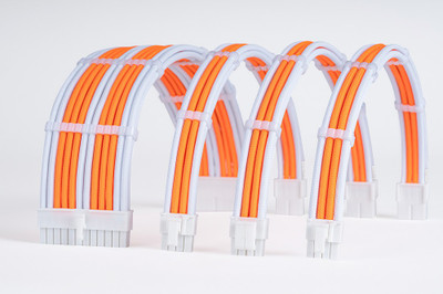 sensei mods Custom Sleeved Cable Extension Gaming Adapter(Orange, For PC)