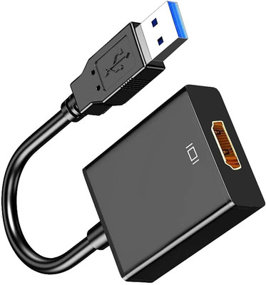 Sancy USB 3.0 to HDMI Adapter 0.2m 1080P Video Converter with Audio for Dual Monitors Gaming Adapter(Black, Compatible With Windows, For PC)