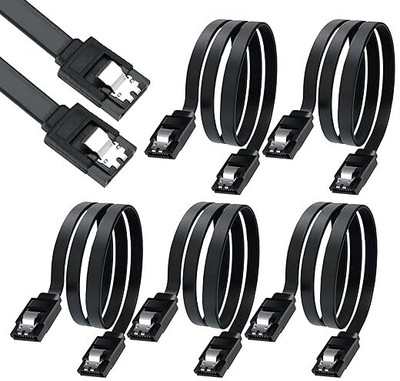 REPTRON Both Side Locking Latch SATA 3 6.0 Gbps Data Cable with Locking Latch Gaming Adapter(Black, For PC)