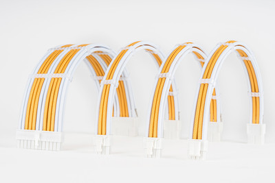 sensei mods Custom Sleeved Cable Extension Gaming Adapter(Gold, For PC)