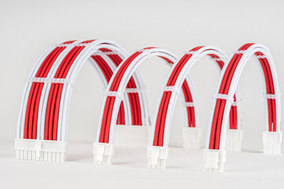 sensei mods Custom Sleeved Cable Extension Gaming Adapter(Red, For PC)