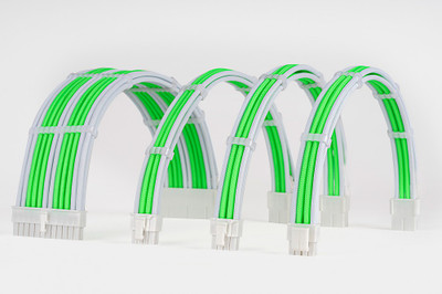 sensei mods Custom Sleeved Cable Extension Gaming Adapter(Green, For PC)