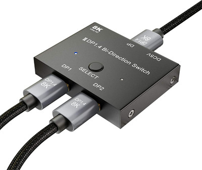 Etzin 8k Bi-direction dp compatible switch 2 in 1out and 1 in 2 out EPL-540H Media Streaming Device(Black)