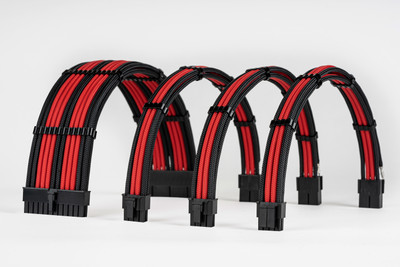 sensei mods Custom Sleeved Cable Extension Kit - Dual Colour Gaming Adapter(Red, For PC)