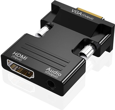 Sancy HDMI to VGA Converter – HDMI Female to VGA Male with 3.5mm Audio Output Gaming Adapter(Black, For PC)