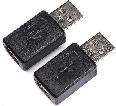 fdealz [2 Pieces] USB to Micro USB Adapters, USB 2.0 Male to Micro USB Female Connector Gaming Adapter(BlackaMicro USB Female To USB Male Adapter, Micro To Usb Adapter, For PC)