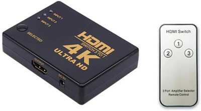 OG X NEXSA TV-out Cable equ A1 XV,4K Ultra HD 3D 3 Port HDMI Splitter Switch Gaming Adapter(Black, For PC)