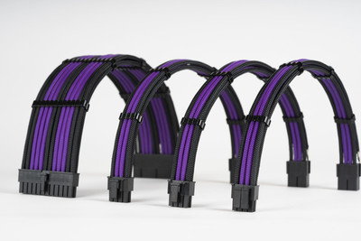 sensei mods Custom Sleeved Cable Extension Kit - Dual Colour Gaming Adapter(Purple, For PC)