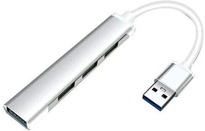 Sancy 4-in-1 USB Multi-Port Hub Adapter Multi-Interface Compatible for Laptop & PC Gaming Adapter(Silver, For PC)