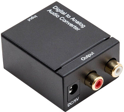 LINKKRAFT Digital to Analog Audio Converter DAC Digital SPDIF Optical to Analog Gaming Adapter(Black, For PS4)