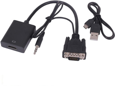 BKC VGA to HDMI Converter with Audio & USB Power – VGA2HDMI-01 Gaming Adapter(Black, For PC)