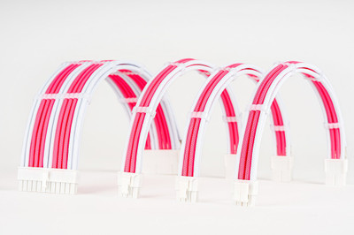 sensei mods Custom Sleeved Cable Extension Gaming Adapter(Pink, For PC)