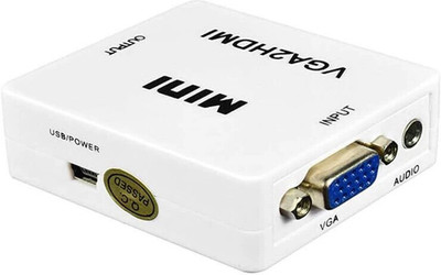 BKC Premium TV-out Cable Mini VGA to HDMI HD Video Converter Gaming Adapter(White, For PC)