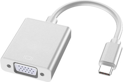 OG X NEXA WITH DEVICE USB C to VGA Adapter for Monitor 1080P, VGA to USB C Adapter Cable Gaming Adapter(Silver, For PC)