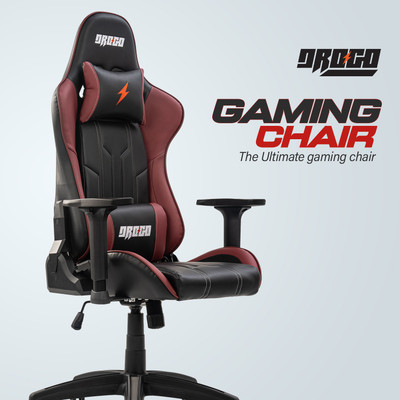 Drogo Ergonomic Gaming Chair with Adjustable Seat Height 3DArmrest PU Leather Material Gaming Chair(Maroon, Black)