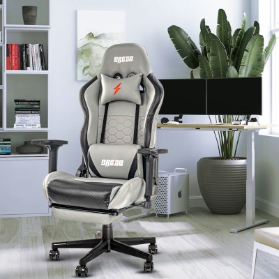 Drogo Ergonomic Gaming Chair with 7 Way adjustable Seat 3D Armrest Head & LumbarPillow Gaming Chair(Grey)
