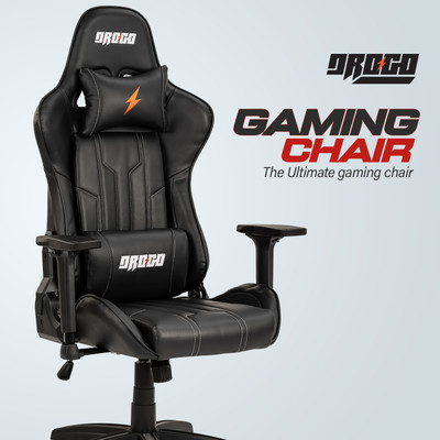 Drogo Ergonomic Gaming Chair with Adjustable Seat Height 3DArmrest PU Leather Material Gaming Chair(Black)