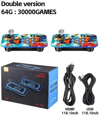Playtastic N64 Retro Game Console with 30000+ pre installed Games 64 GB with Two Wireless Controllers for PS-1/CPS/FC/GBA Arcade Gaming(Black)