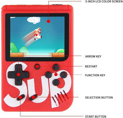 TFG Handheld Video Game Console, Retro Mini Game for Kids And Adults N/A GB with Inbuilt 400 Games, Super Mario, Mario, Snow Bros, Turtles, Adventure Islandad etc.(Multicolor)