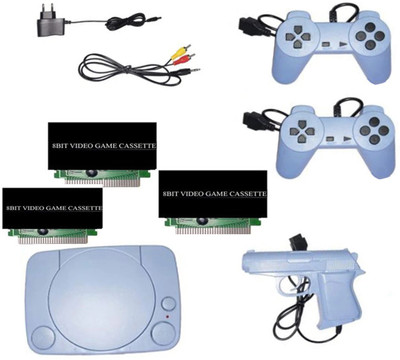 COUNTACH inbuilt game with 3 8bit cassettes TV Classic video game console 1 NA GB with 30 to 40 games in built ,with 1 cassette(Multicolor, Gun will not work in LCD and LED tv Duck Hunt not work rest all game will work)