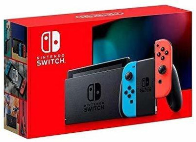 NINTENDO Switch Version 2 Console HAC-001(-01) 32 GB(Neon Red & Neon Blue, No)