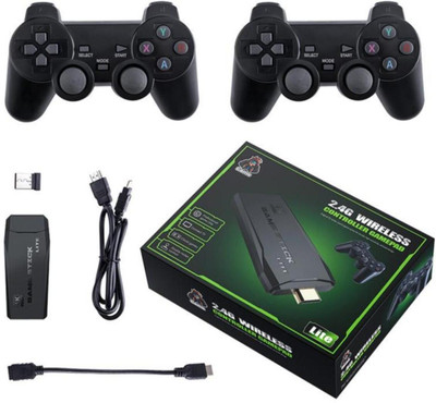 Inquisitive Wireless Controller M8 4K Stick 20000+64 GB with HDMI Output 2.4GH15 Emulators 64 GB with 15 Emulators, Super Mario, Crash, GTA, Zelda, Sonic, Donkey Kong, Street Fighter(Black)