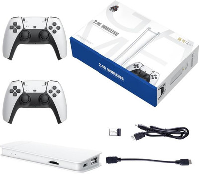 EXtreme PS5 M15 Retro Game Stick, 4K HDMI Output & Wireless Controller Video Games 64 GB with Cadilac and Dinosaur, Tekken 3, Mario Contra, Other Retro Games(White)