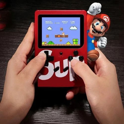 WILDBRAIN 2 Player Retro 400 In 1 Classic Video Game Portable Handheld Gaming Console 8 GB with Super Mario/Contra(Red)