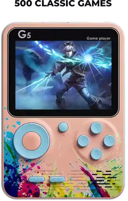 WRADER 500in1 Kids Video Game Console with AV Cable for TV Handheld Gaming Console(Pink)