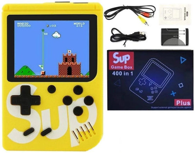 HG WORLD Sup R35X Retro 400+ Classic Video Games Portable Handheld Gaming Console 128 MB with 3.5" Screen, Contra, Turtles, Tank, Bomber Man, Aladdin, Etc(Yellow, Pocket Console, game stick console 4k,PS3 ,PS4,Nintendo Switch,PVP,PS1,PSP for videogame hand tv)