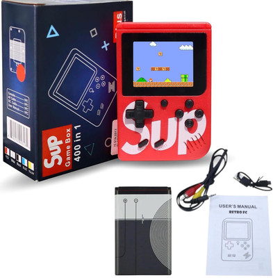 CHG Rechargeable Pocket Video Game for Kids SUP 400 in 1 Retro Game Box za11 4 GB with includes a variety of 400 classic retro games.(Red)