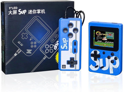 HG WORLD Sup R35X 2 Player Retro 400+ Classic Video Games Portable Gaming Console 128 MB with 3.5" Screen, Contra, Turtles, Tank, Bomber Man, Aladdin, Etc(Blue, game stick console 4k,PS3 ,PS4,Nintendo Switch,PVP,PS1,PSP for videogame hand tv)