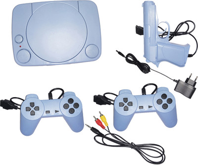 Quotidien 8BIT TRENDY VIDEO GAMING CONSOLE BOX WITH NEW CLASSIC INBUILT GAMING CONSOLE 1 GB with Contra, Super Mario Bros, Duck Hunt, F1(Light Blue)