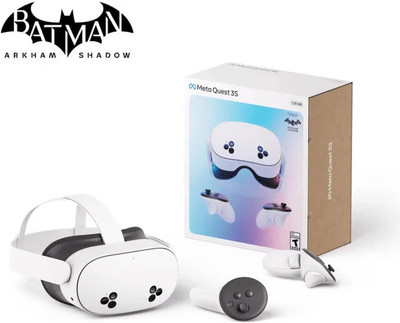 META Quest 3S 128GB VR Console for Unmatched VR Gaming High-Resolution Display Lightweight, Comfortable Design 128 GB with All-in-One Virtual Reality Experience(White, Exclusive Batman Arkham Shadow Game (Limited Offer) | Real VR Next-Gen Thrill)