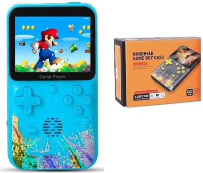 HG WORLD Retro Game Boy G620 gaming console for tv Pocket Sup Game Box handheld 3.5TFT Screen Rechargeable Battery handheld console Hand video game for tv 32MB GB with 500+ Preinstall video game handheld,Best Gift All Ages Mario Game Mortal Combat(Blue, Mini Video Game for Kids & Modern Gamer, Love 