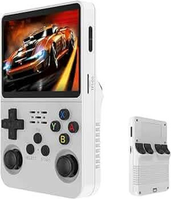 HG WORLD Retro Game R36s gaming console for Portable Style Pocket GameBox Handheld Gaming Consoles 3.5 IPS Screen Rechargeable Battery handheld console Hand video game 64 GB with 15000+Preinstall video game handheld, Best Gift All Ages Mario Game, GTA Vice City(White, Loved by Fans of PS2 PlayStatio