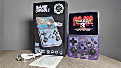 GAMESOUL R36S Game Console 3.5 inch Retro Emulator System 64 GB with 15000+Preinstall video game Mario ,GTA Vice City and many more(Purple, NO)
