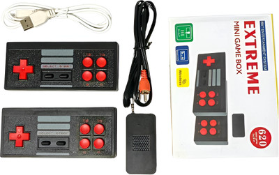 HG WORLD Retro Extreme Mini Game Box Wireless Classic Portable Gaming Console 1 GB with Preinstalled 500 + Classic Games, Super Contra & Many More Games, AV-OUTPUT(Black, Pocket Console, Video Game Player, TV Video Game, Yes)