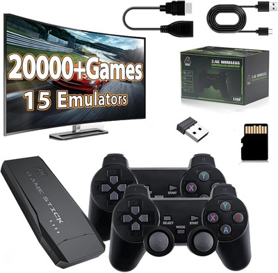 Advik M8 USB Wireless Console Game Stick Video Game 64 GB with M8 USB Wireless Console Game Stick Video Game Console Built-in20000 Classic Game(Black)