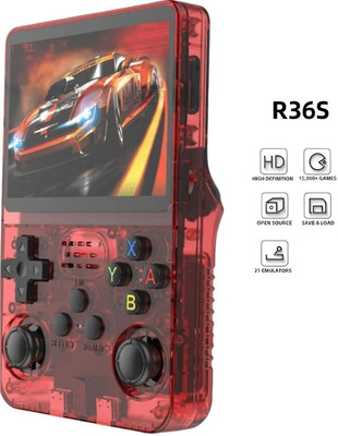 HG WORLD Retro Game R36s gaming console for Portable Style Pocket GameBox Handheld Gaming Consoles 3.5 IPS Screen Rechargeable Battery handheld console Hand video game 64 GB with 15000+Preinstall video game handheld,Best Gift All Ages Mario Game,GTA Vice City(Red, game stick console 4k,PS3 ,PS4,Nint