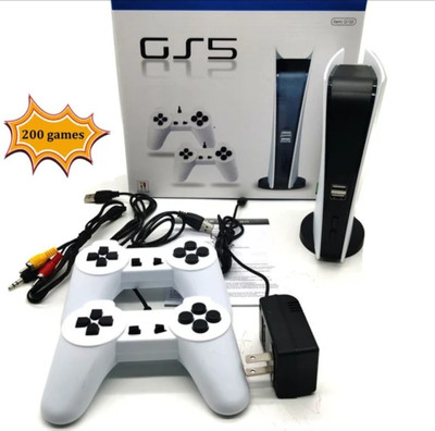 GS5 PLAYSTATION WITH 200 INBUILT CLASSIC GAMES WITH 2 WIRED CONTROLLERS Academy Edition(Code in the Box - for PS2)