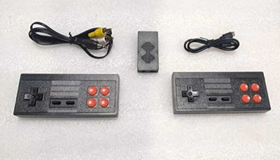 Clubics Extreme Mini Game Box- 620 TV Video Games with Dual Wireless Controller 2 Player 1 GB with Contra(Black)