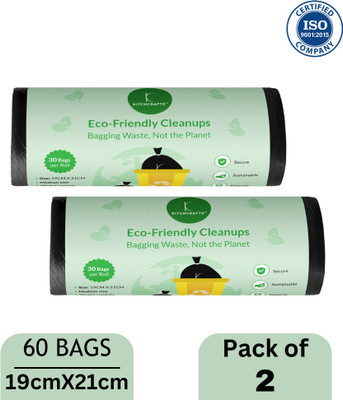 Tap in Garbage Trash Bag for Dustbin | Medium 19 X 21 Inches I 60 Pcs Medium 60 L Garbage Bag  Pack Of 2(2Bag )