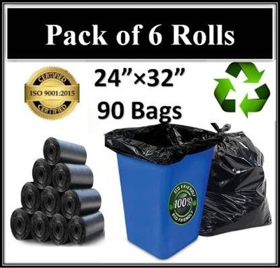 Naughty angels Biodegradable Garbage Bags 24X32 inches Garbage bags / Dustbin bags ROLL Large 30 L Garbage Bag  Pack Of 90(90Bag )