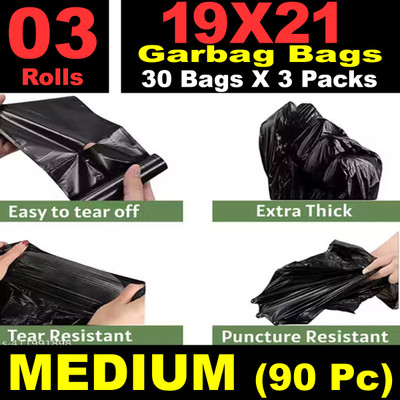 Sanu Creation Sanu Garbage Bags Medium Size Black Color 19 X 21 Inch Medium 20 L Garbage Bag  Pack Of 90(90Bag )