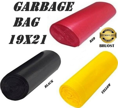BRUOST BiodegradableBLACK,RED,YELLOW Garbage Bag 19x21(3X30=90)Medium 12 L Medium 12 L Garbage Bag  Pack Of 90(90Bag )